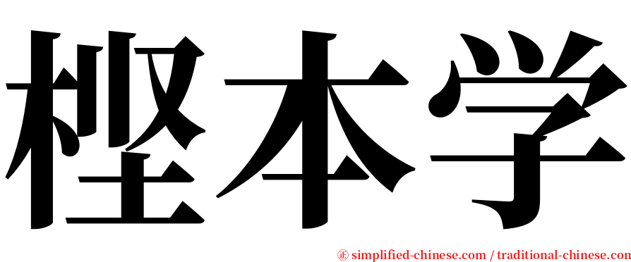 㭴本学 serif font