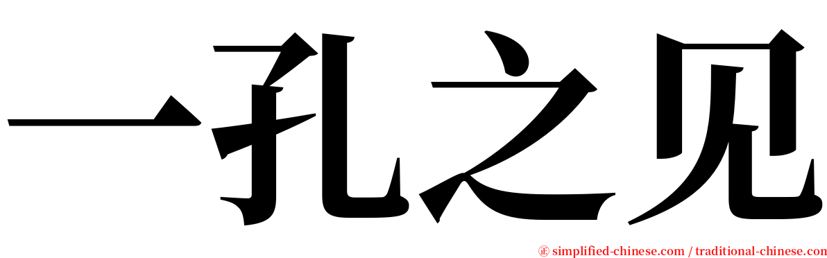 一孔之见 serif font
