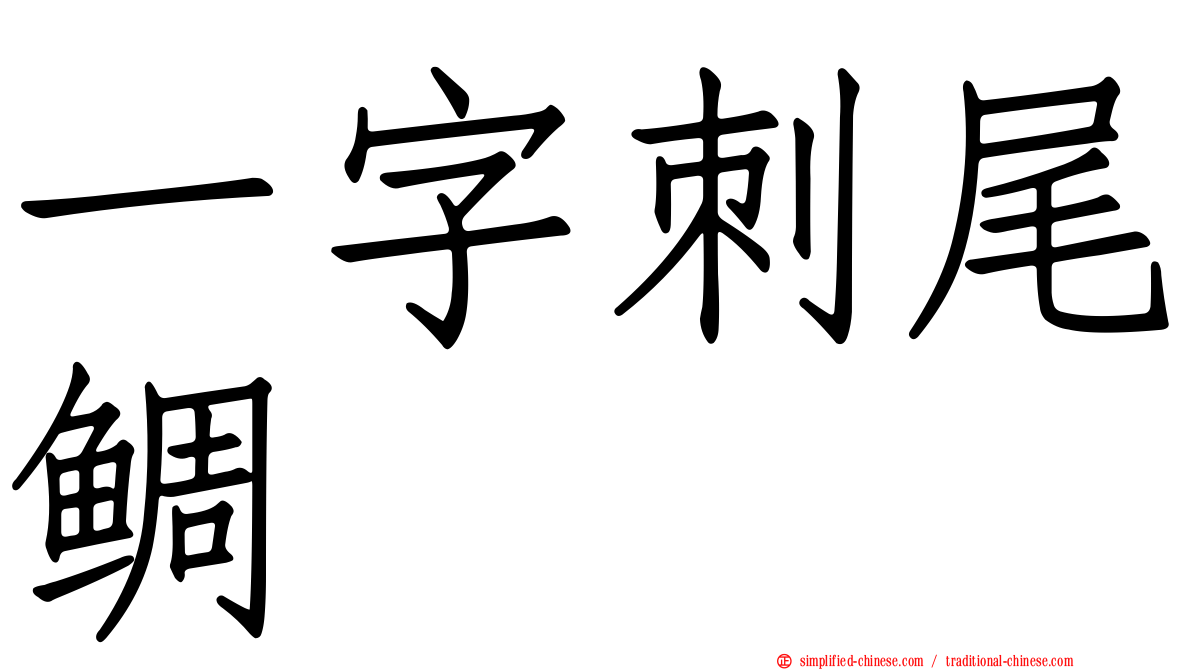 一字刺尾鲷