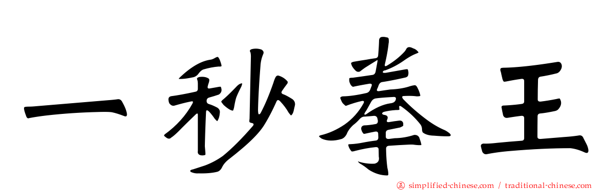 一秒拳王