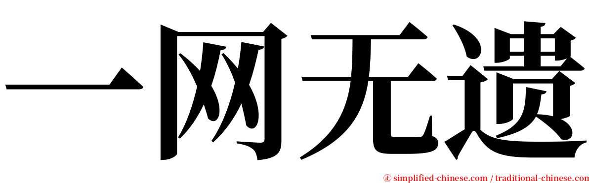 一网无遗 serif font