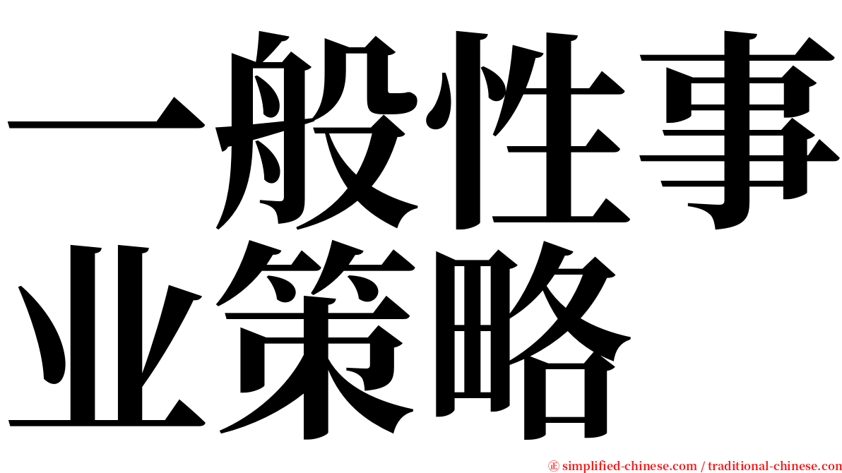 一般性事业策略 serif font
