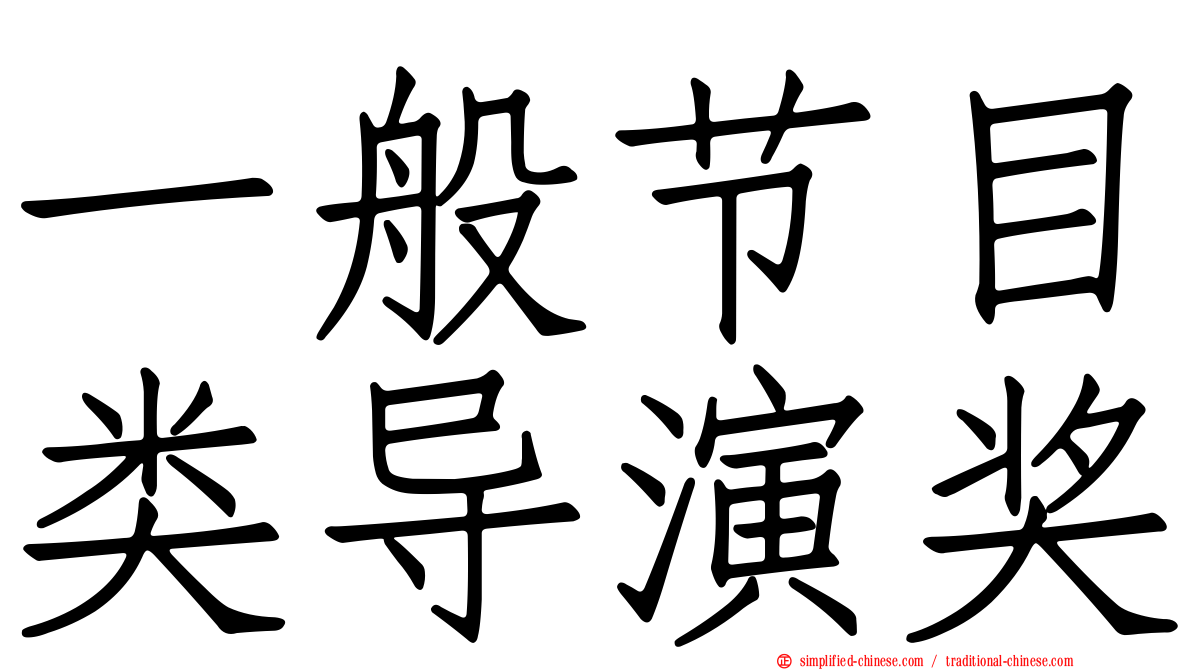 一般节目类导演奖