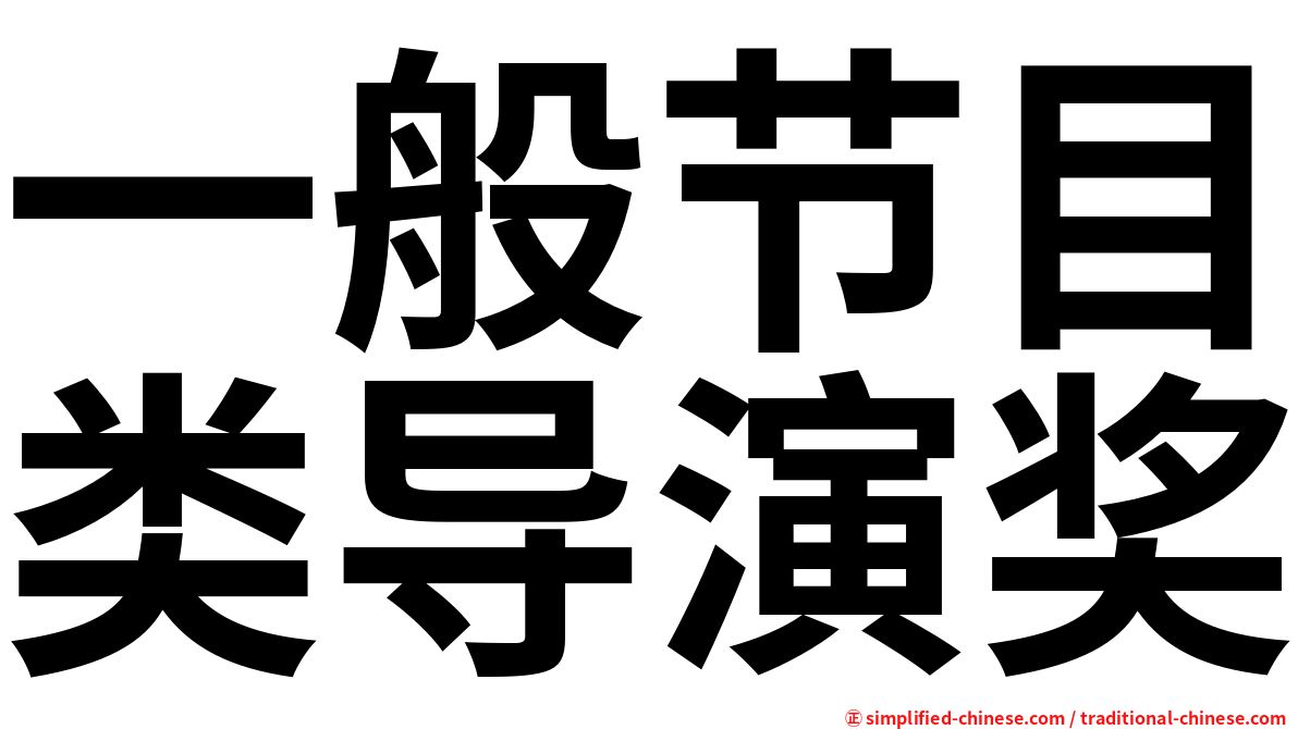 一般节目类导演奖