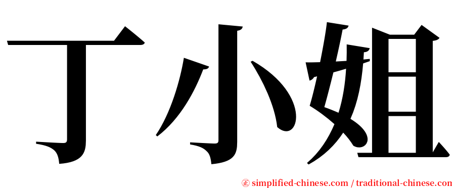丁小姐 serif font