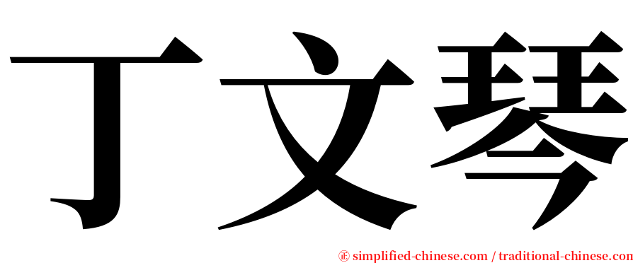 丁文琴 serif font