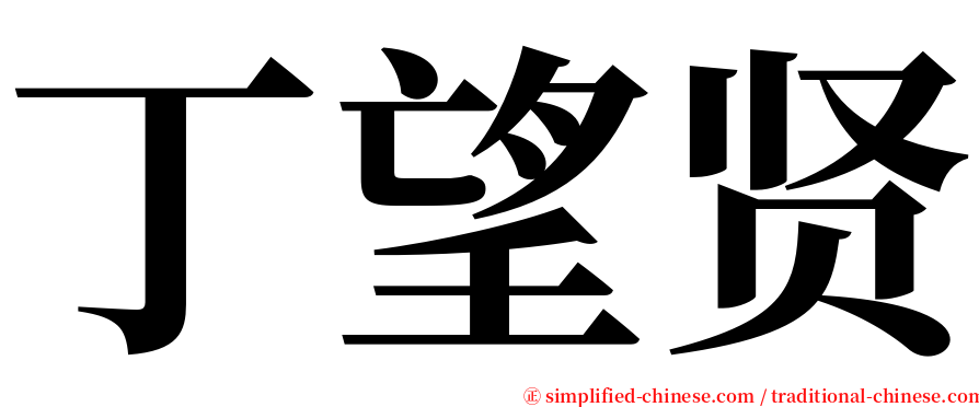 丁望贤 serif font