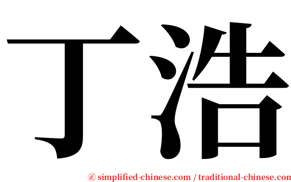 丁浩 serif font