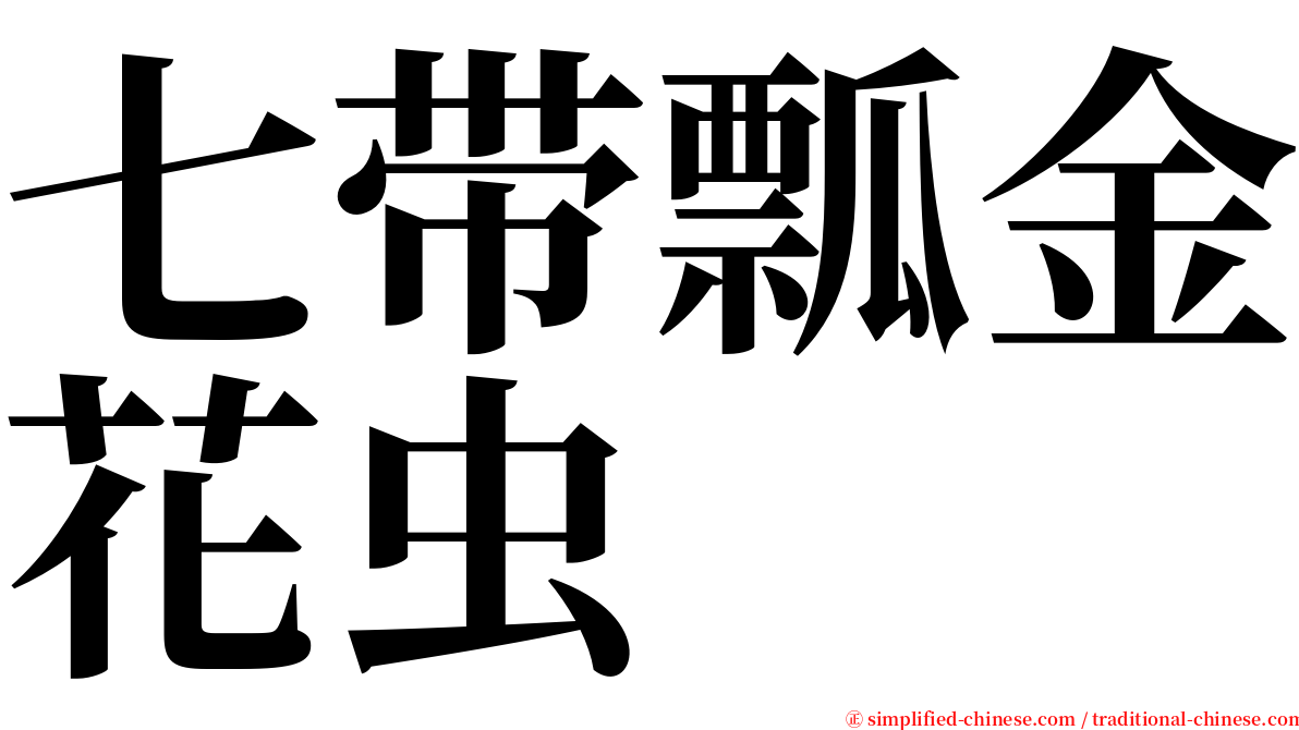 七带瓢金花虫 serif font