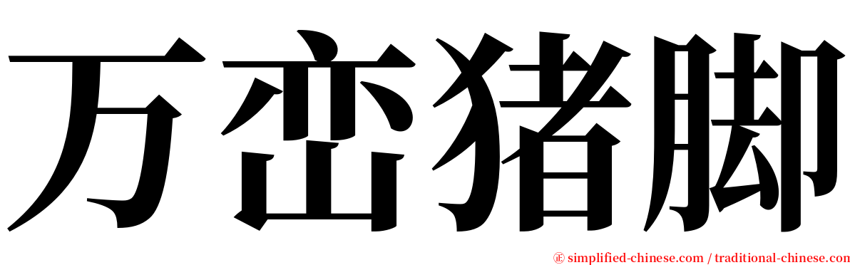 万峦猪脚 serif font