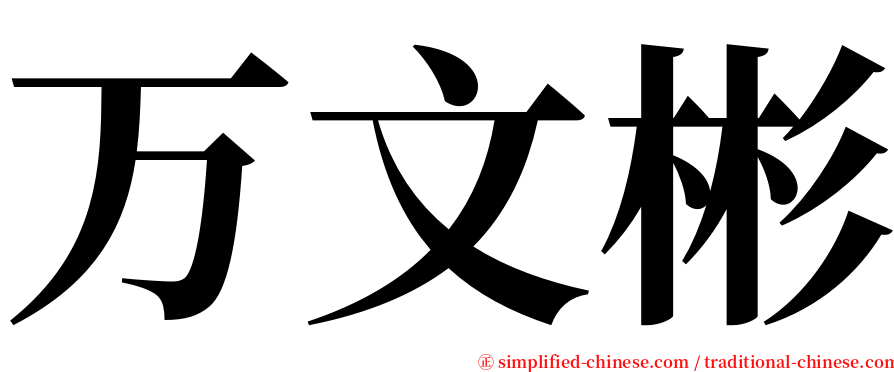 万文彬 serif font