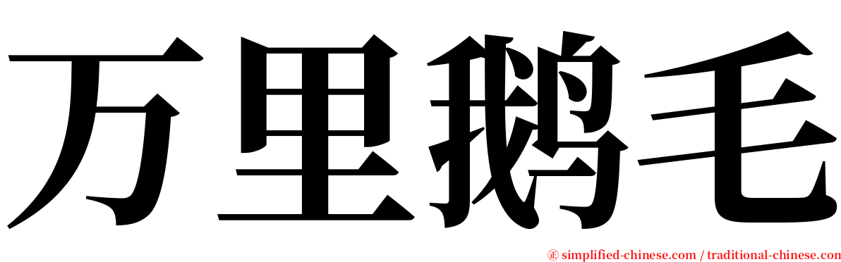 万里鹅毛 serif font
