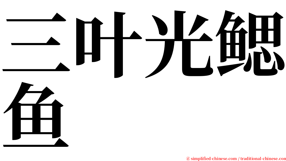 三叶光鳃鱼 serif font