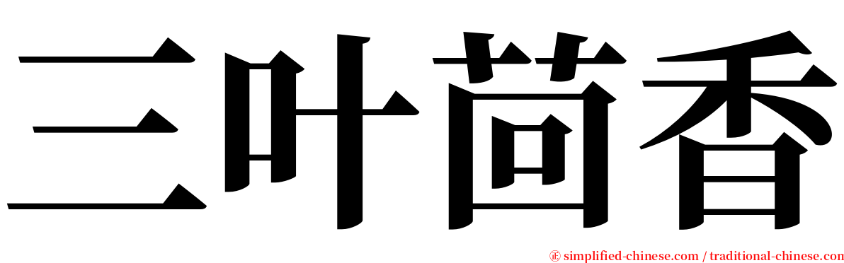 三叶茴香 serif font