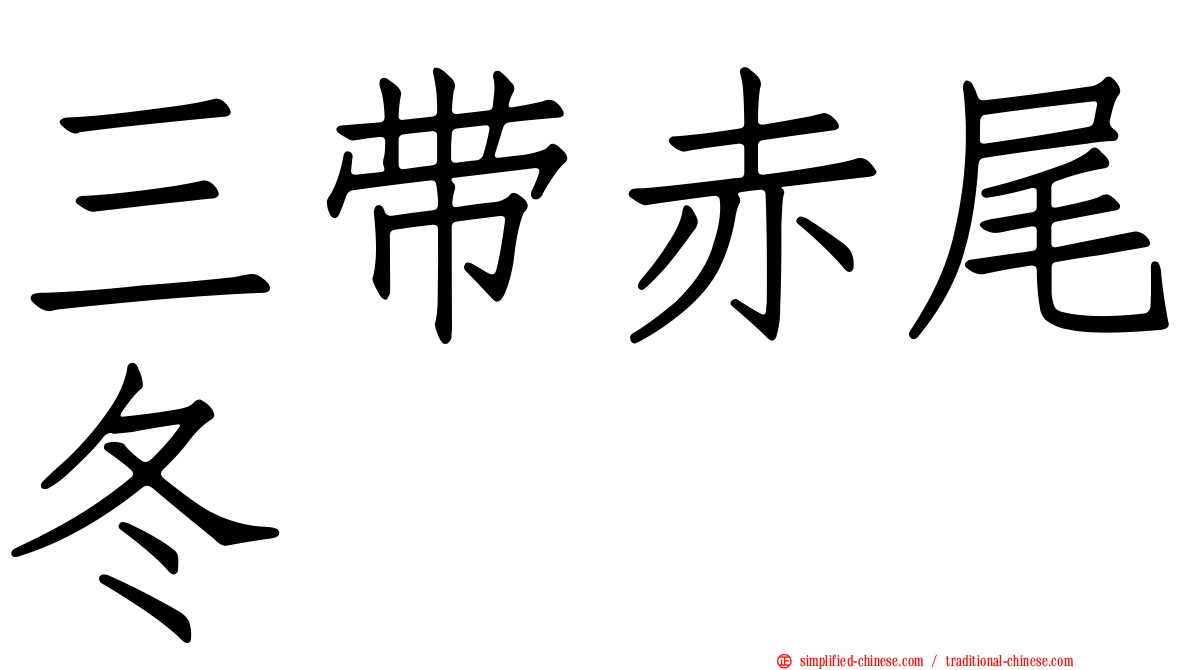 三带赤尾冬