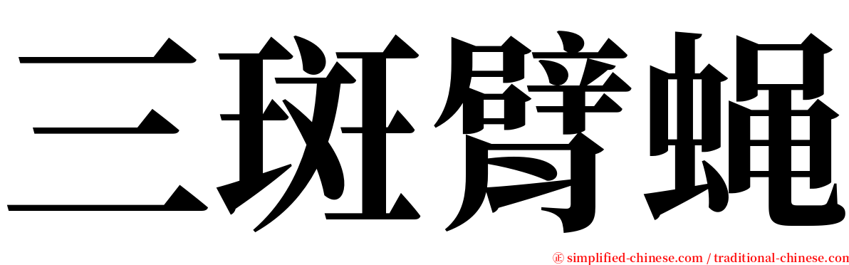 三斑臂蝇 serif font