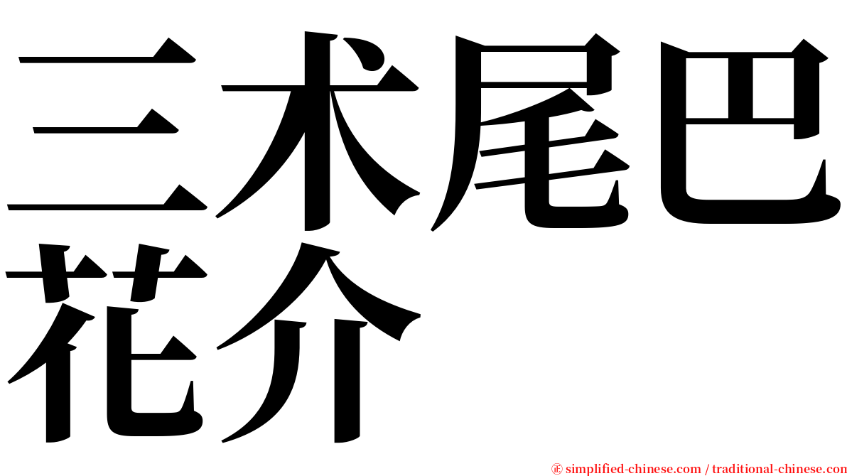 三术尾巴花介 serif font