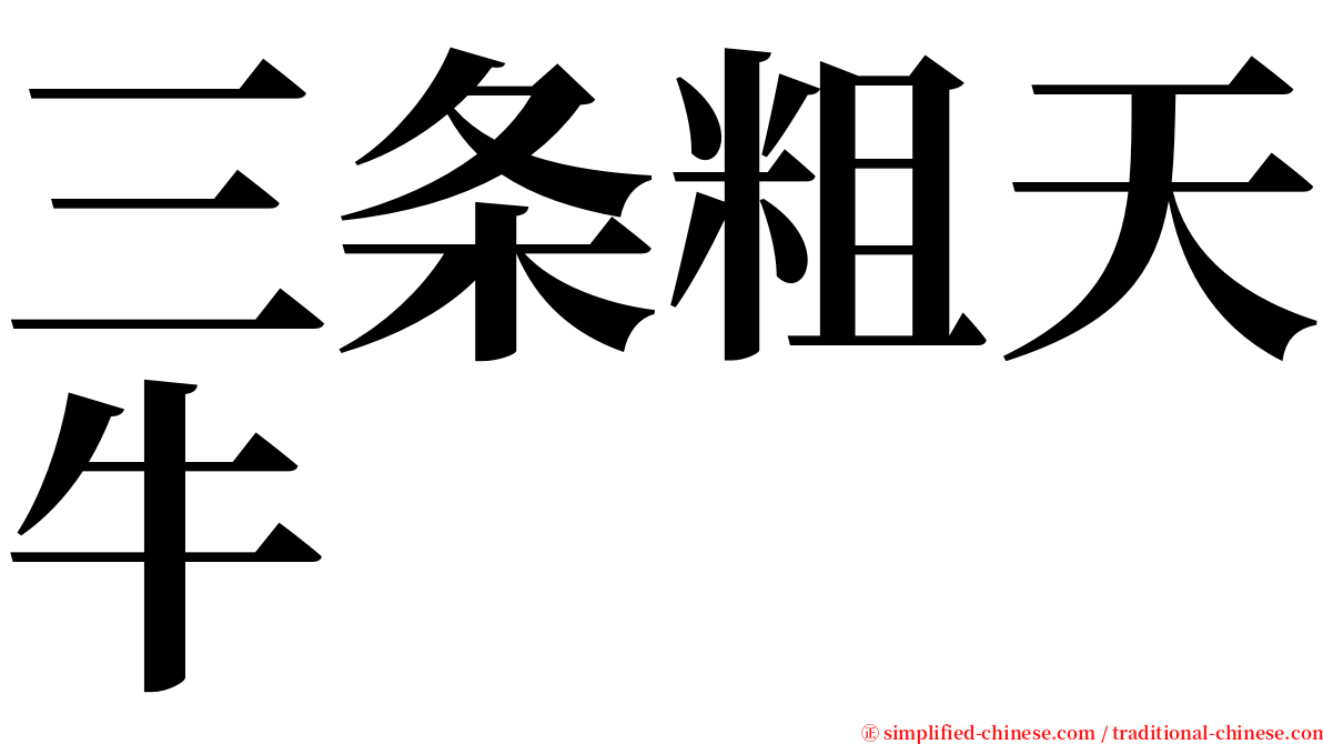三条粗天牛 serif font