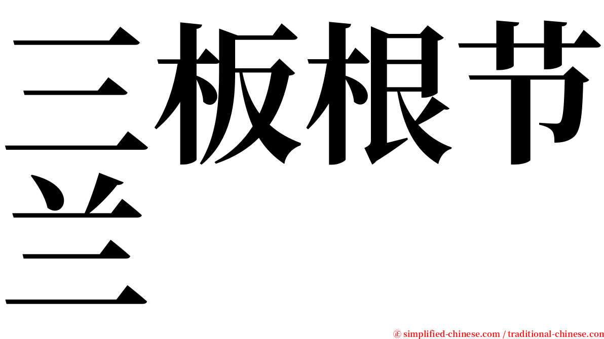 三板根节兰 serif font