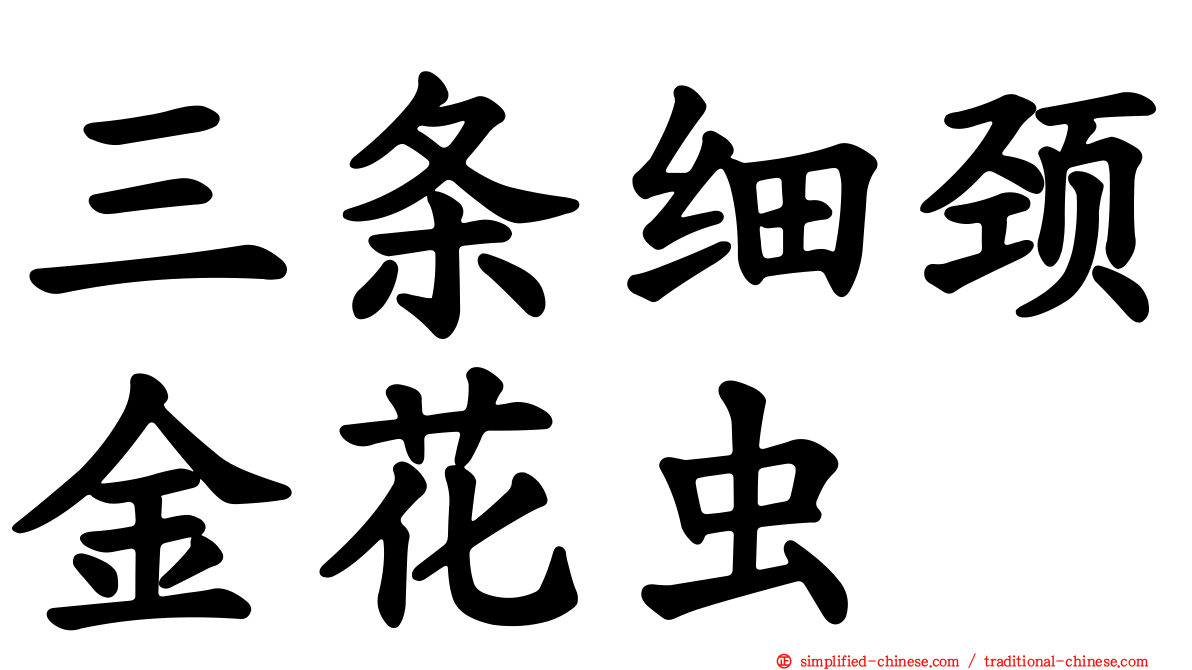 三条细颈金花虫