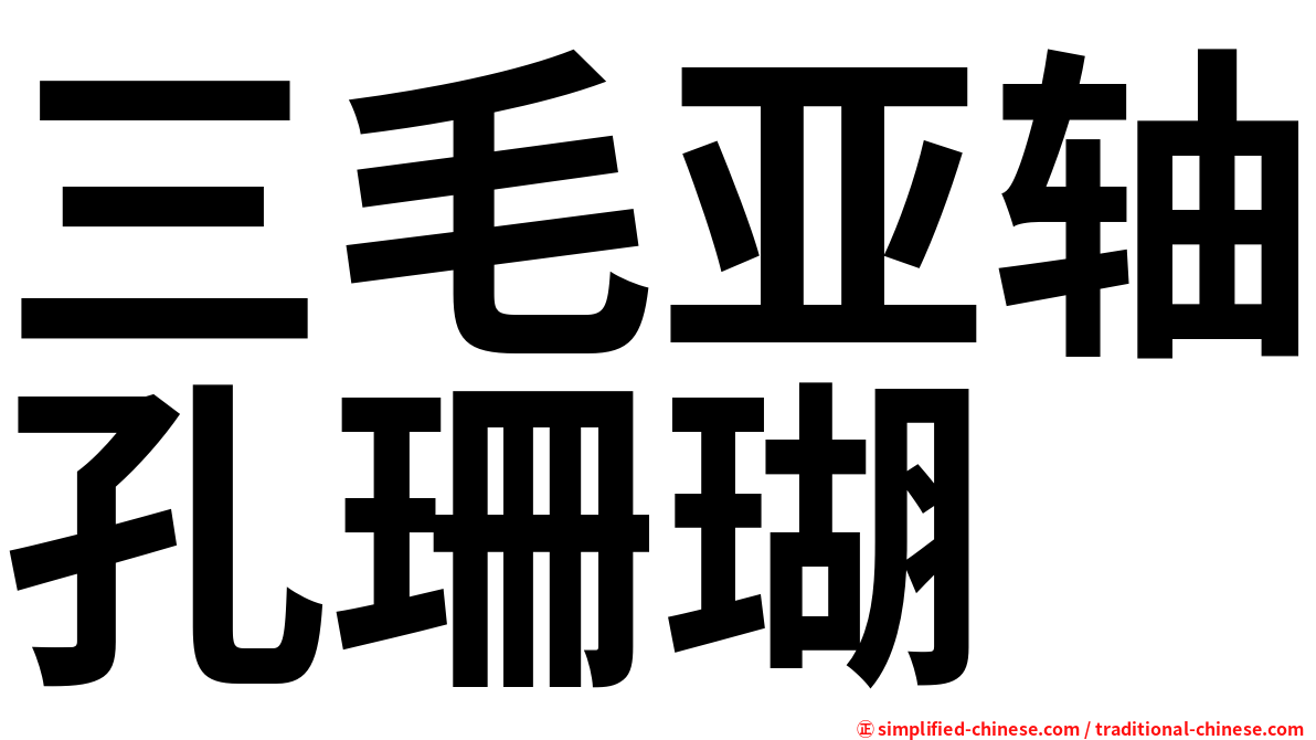 三毛亚轴孔珊瑚