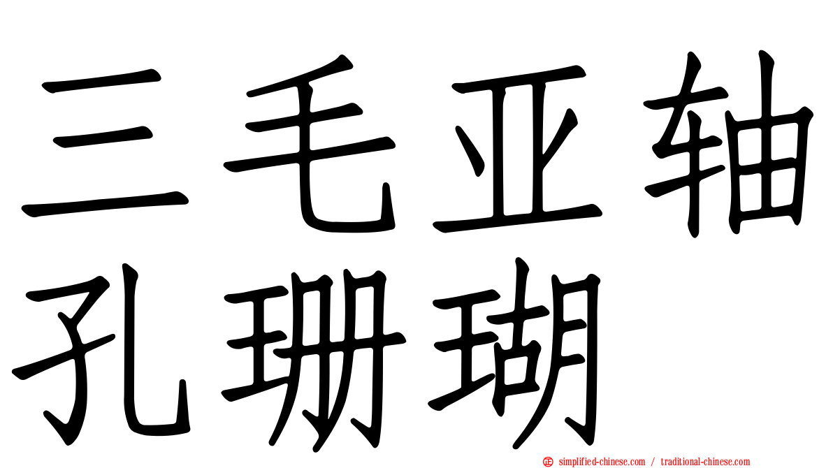 三毛亚轴孔珊瑚