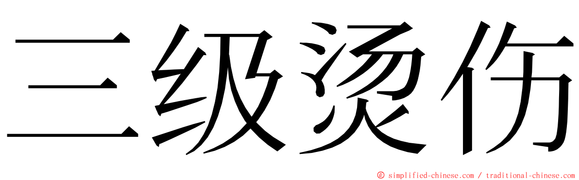三级烫伤 ming font