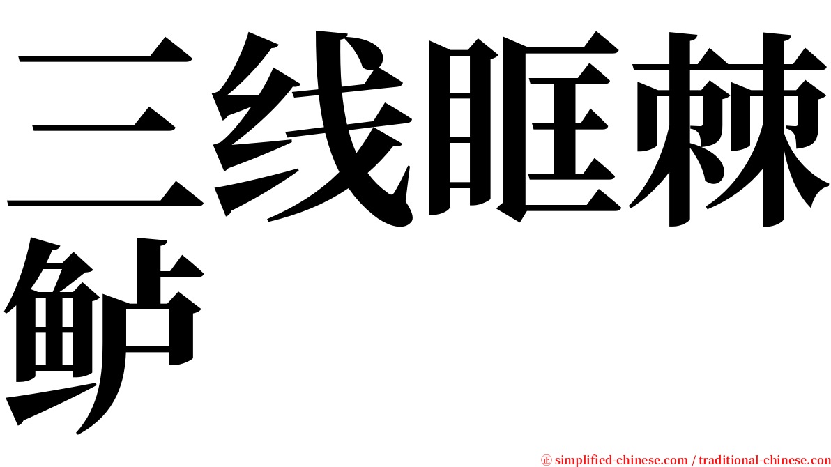 三线眶棘鲈 serif font