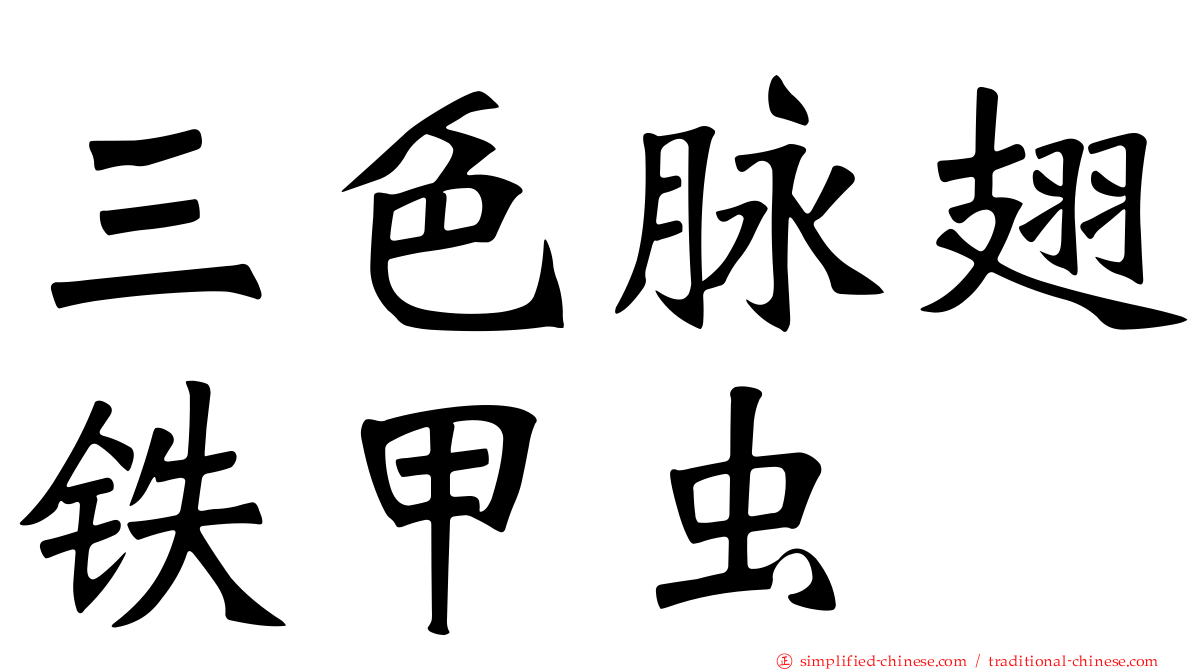 三色脉翅铁甲虫