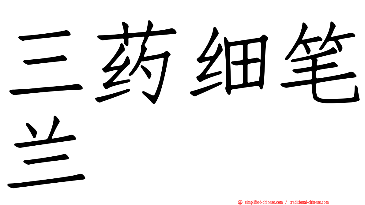 三药细笔兰