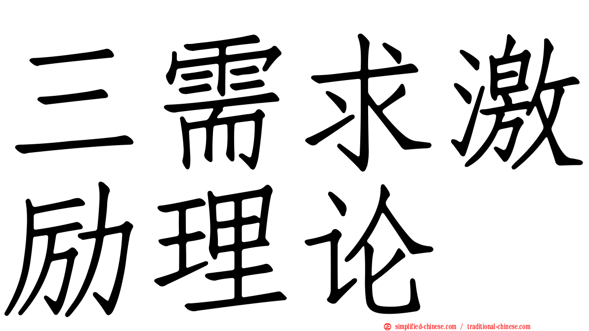 三需求激励理论