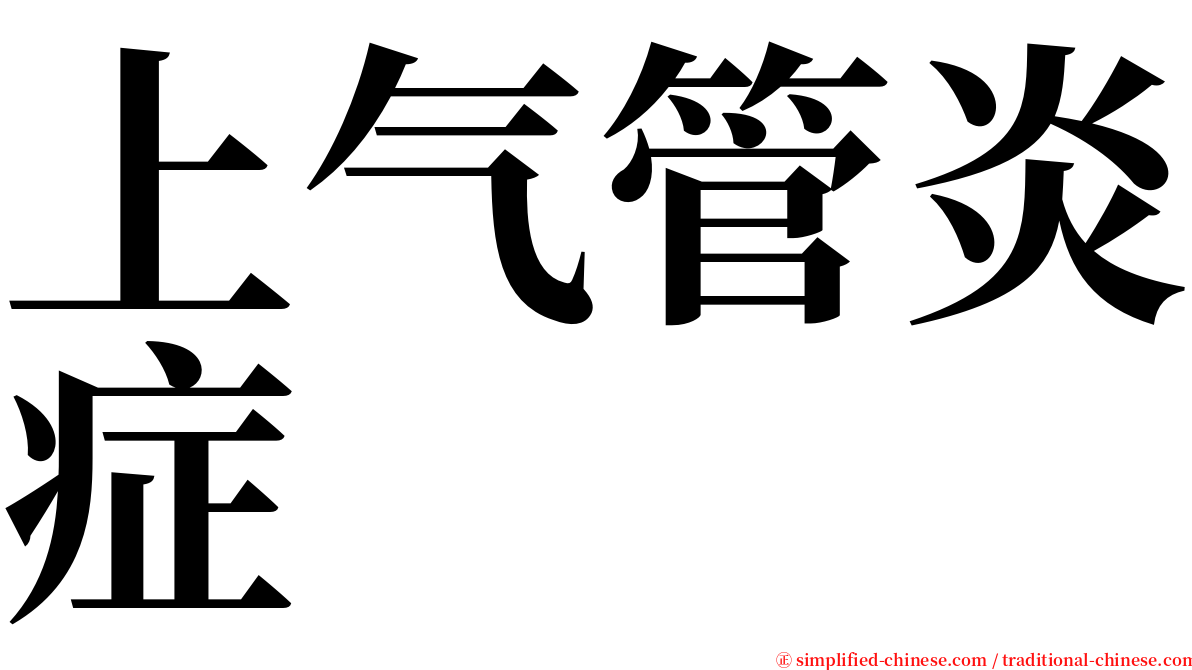 上气管炎症 serif font
