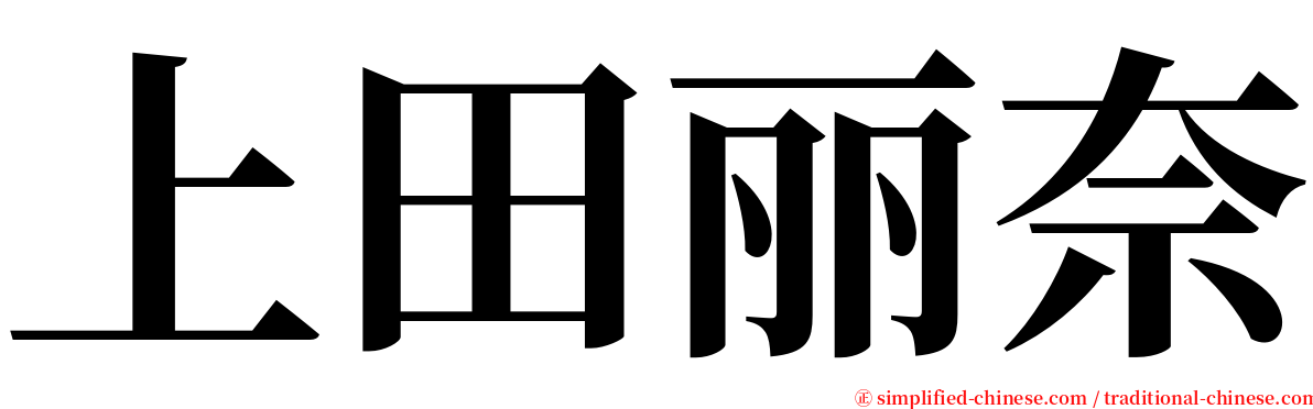 上田丽奈 serif font