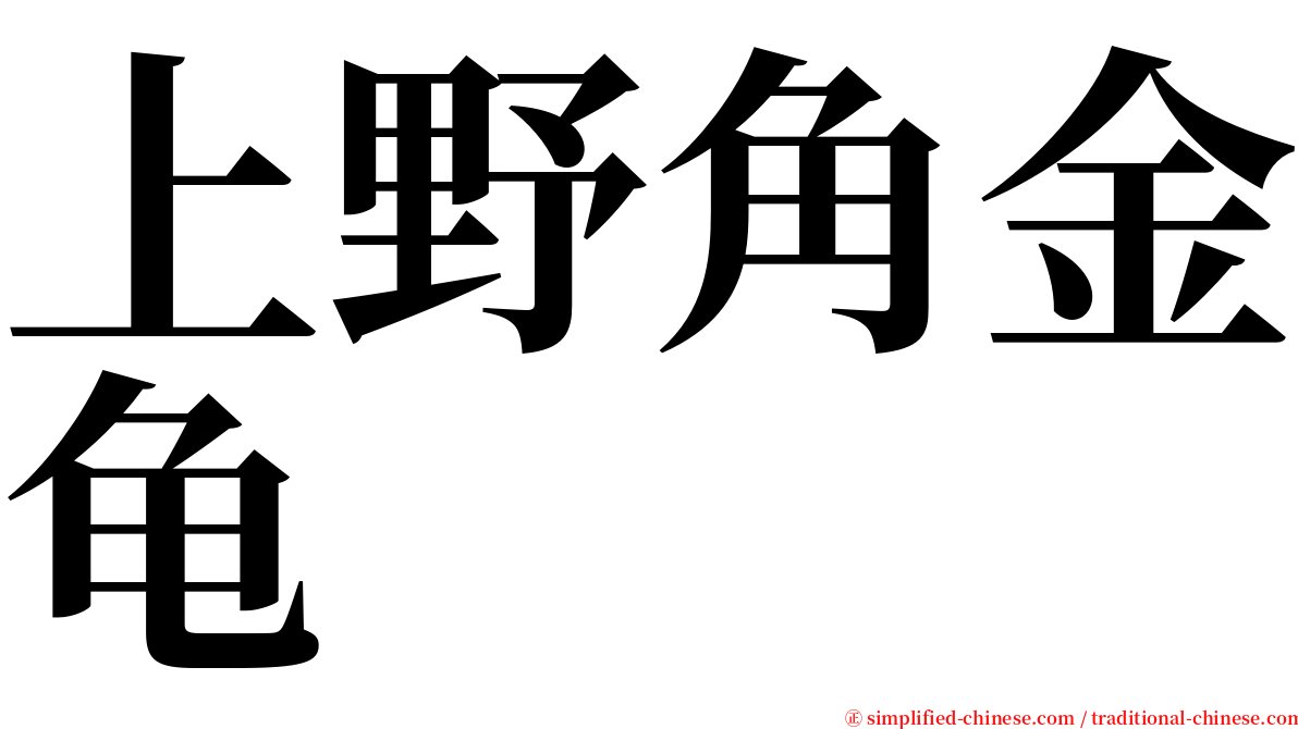 上野角金龟 serif font