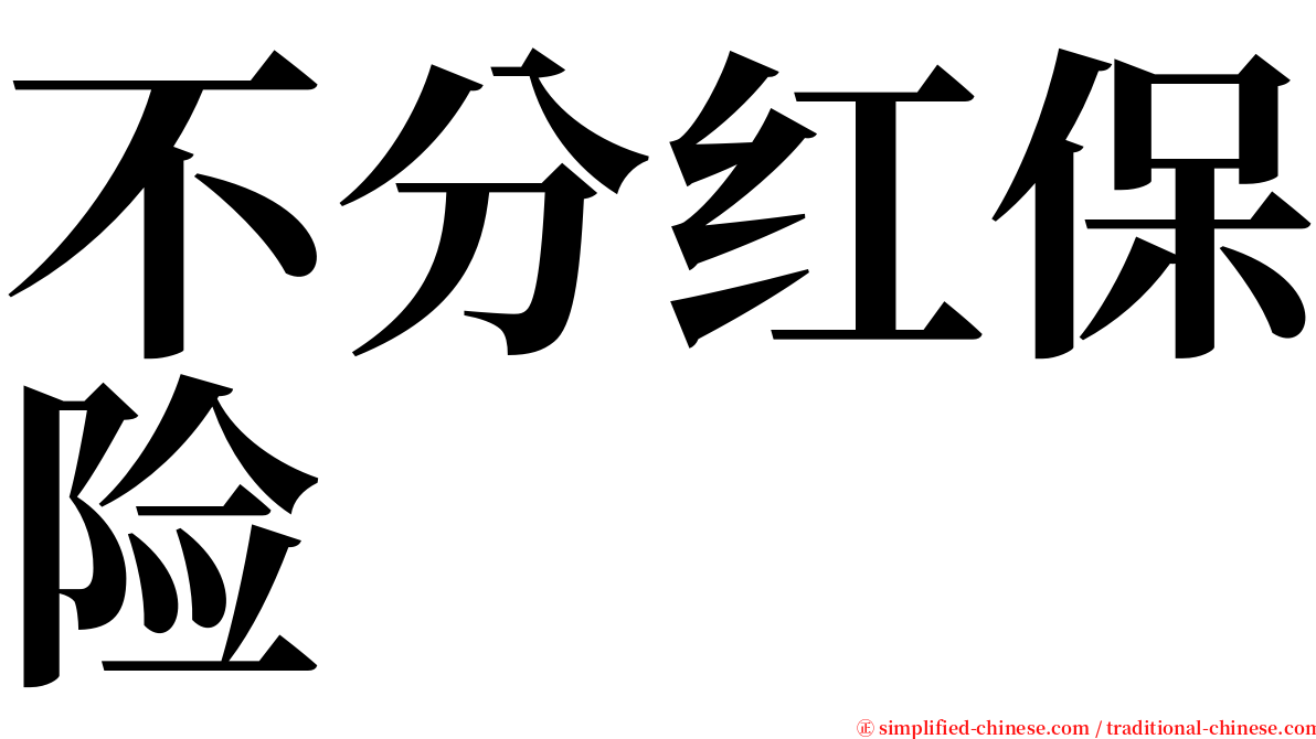 不分红保险 serif font