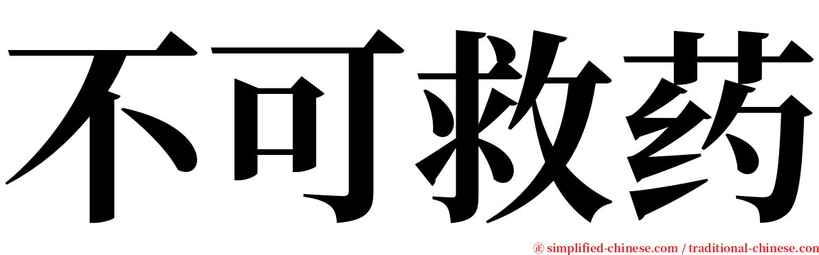不可救药 serif font