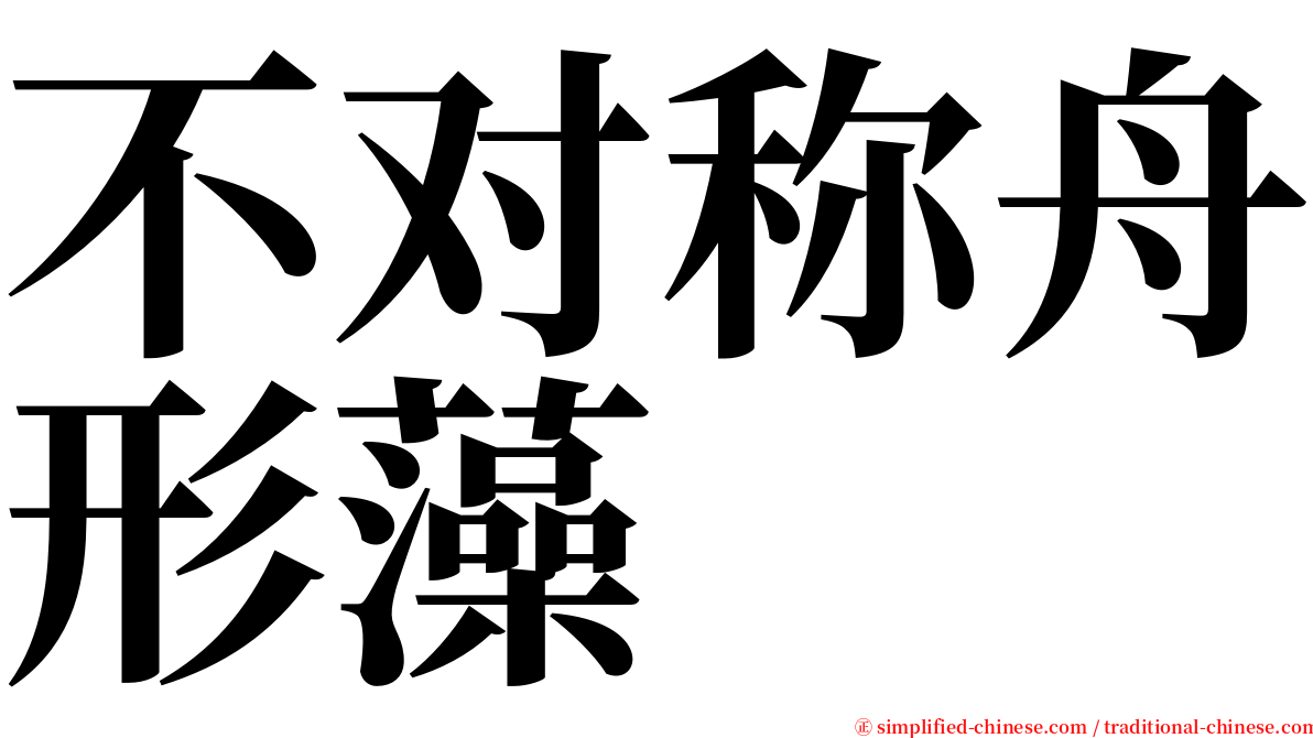 不对称舟形藻 serif font