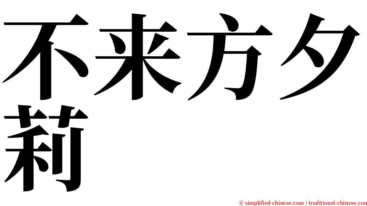 不来方夕莉 serif font