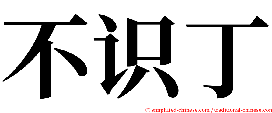 不识丁 serif font