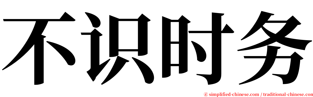 不识时务 serif font
