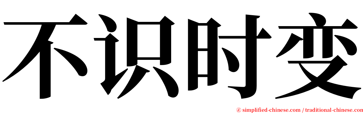 不识时变 serif font