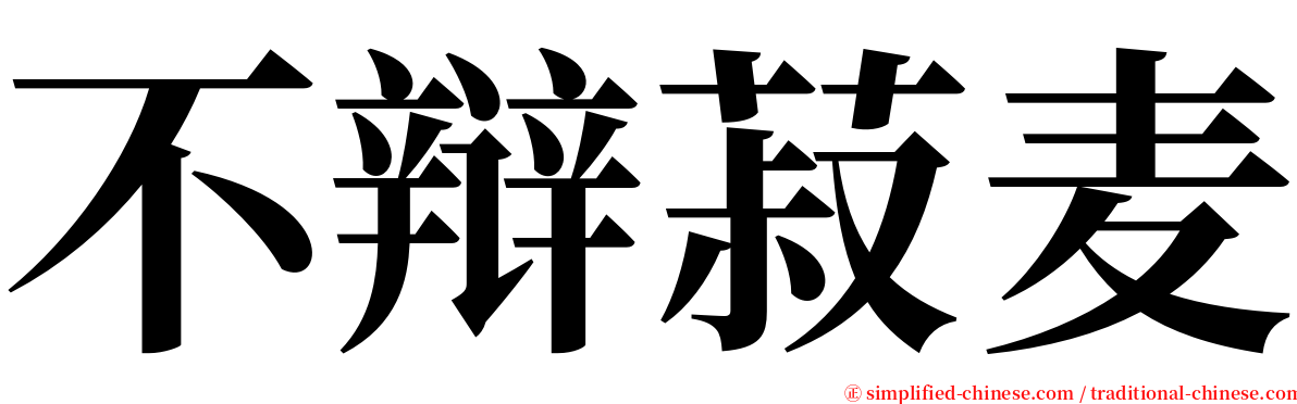 不辩菽麦 serif font