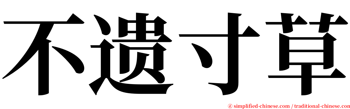 不遗寸草 serif font