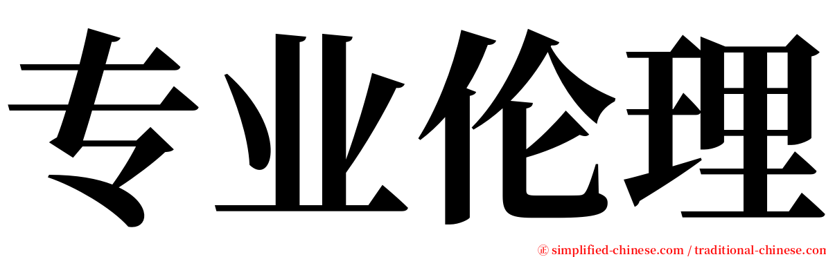专业伦理 serif font