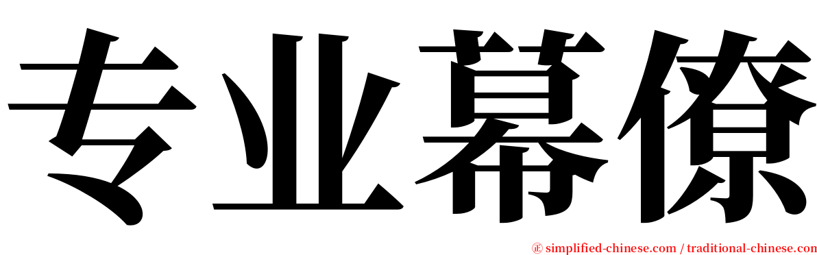 专业幕僚 serif font