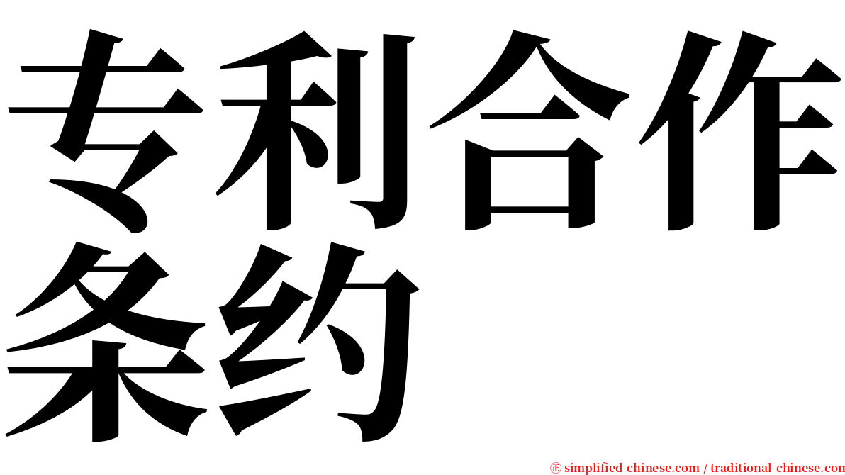 专利合作条约 serif font