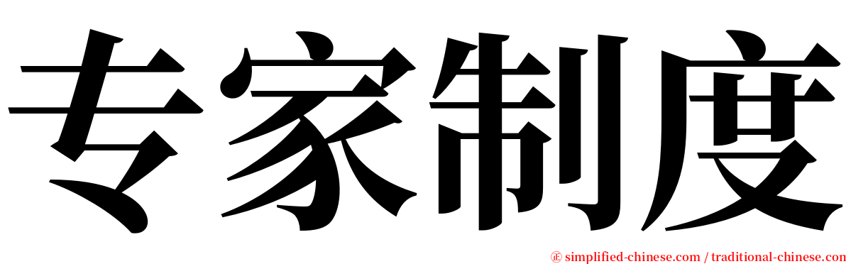 专家制度 serif font