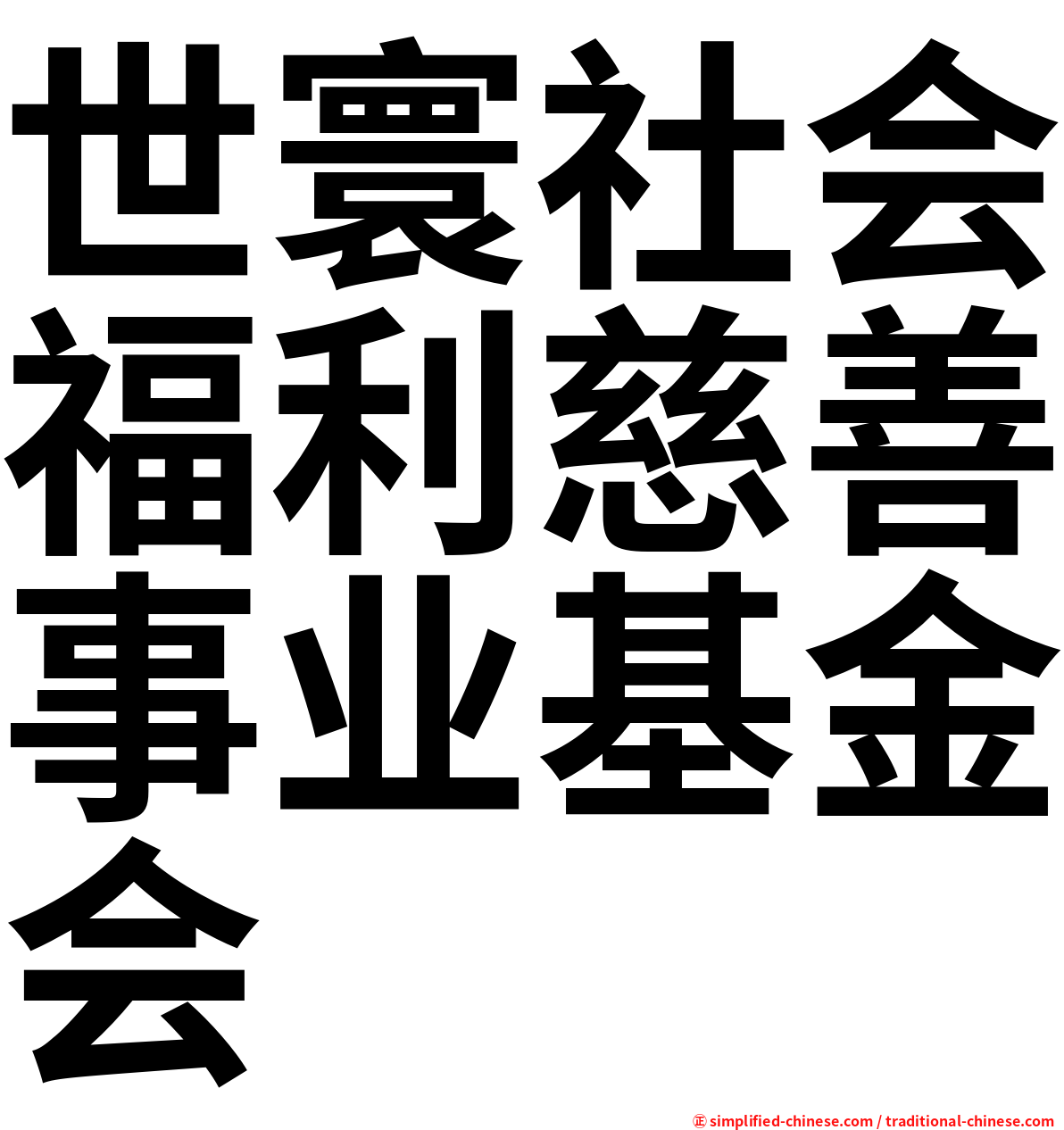 世寰社会福利慈善事业基金会