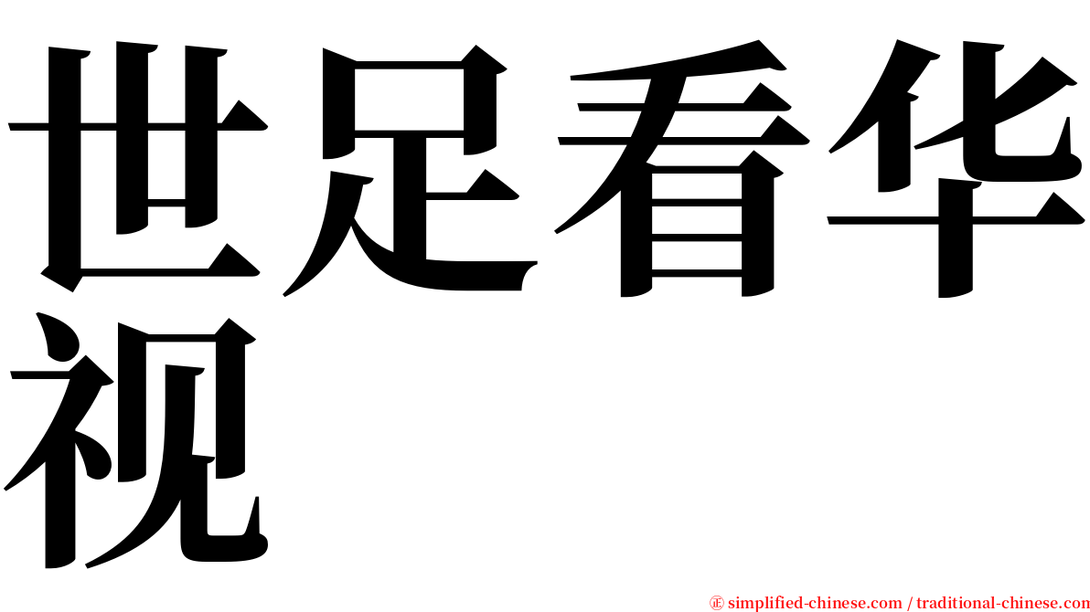 世足看华视 serif font