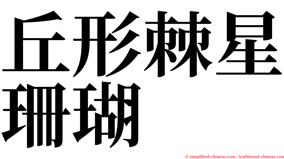 丘形棘星珊瑚 serif font